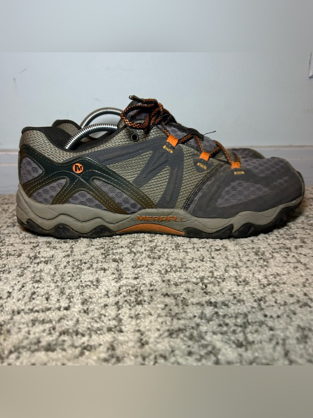 Merrell Dark Gray & Orange Grassbow Air Trail Running Shoes Size 11 Men’s
